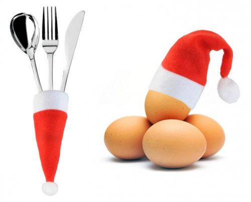 Vánoční dekorace čepička Santa Clause na Láhve