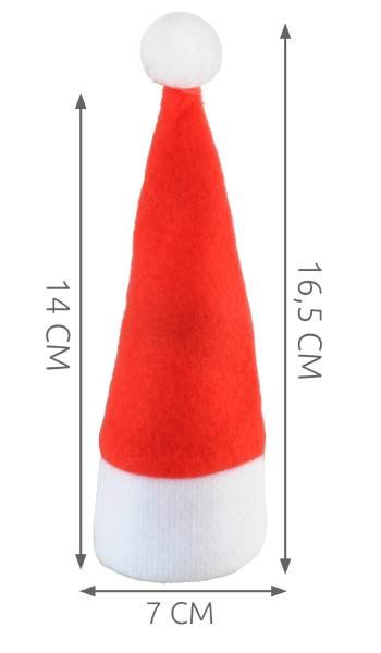 Vánoční dekorace čepička Santa Clause na Láhve