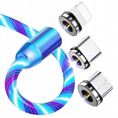 Foxter 1452 Magnetický USB nabíjecí kabel 3v1 LED
