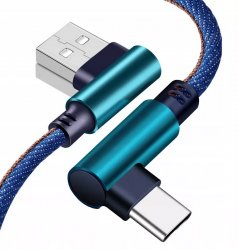 Foxter 1867 USB Kabel -C, zahnuté konektory 1m