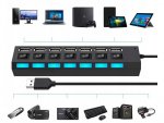 Verk 06235 Mini USB Hub 2.0, 7 portů