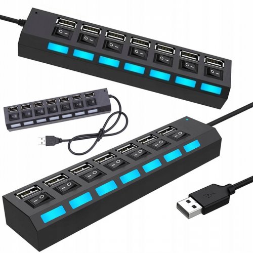 Verk 06235 Mini USB Hub 2.0, 7 portů