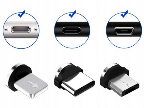 Verk 06239 Magnetický USB nabíjací kábel 3v1 LED