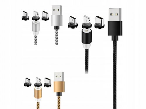 Verk 06239 Magnetický USB nabíjací kábel 3v1 LED