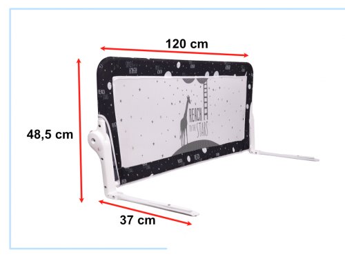 KIK KX5319 Ochranná zábrana na postel 120cm černá