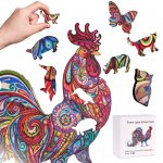 KIK KX5371 Dřevěné puzzle kohout A3 83 prvků