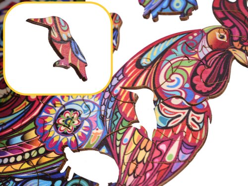 KIK KX5371 Dřevěné puzzle kohout A3 83 prvků