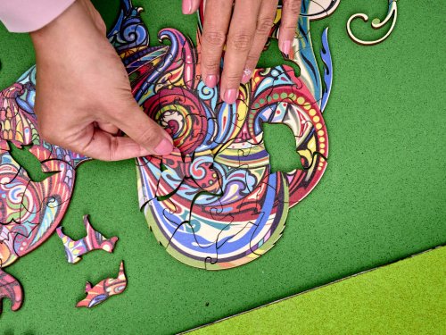 KIK KX5371 Dřevěné puzzle kohout A3 83 prvků