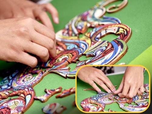 KIK KX5371 Dřevěné puzzle kohout A3 83 prvků