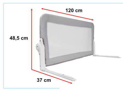 KIK KX5319 Ochranná zábrana na postel 120cm šedá