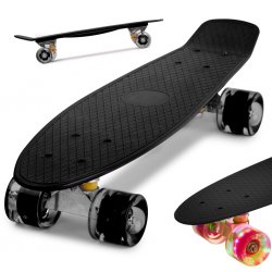 KIK Pennyboard se svítícími LED koly 56 x 15 cm černý