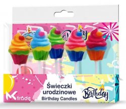 KIK KX5752 Narozeninové svíčky na dort cupcake 5 ks