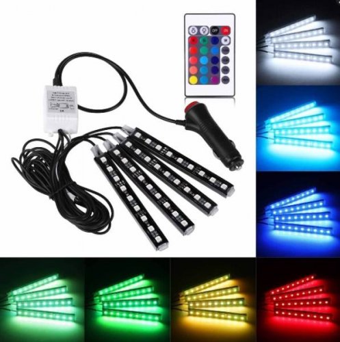 APT ZD65A LED pásik RGB 4x9 LED sada pre interiéry automobilov