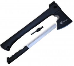 Foxter 2057 Tréningová sekera Tomahawk 36 cm 7 v 1 čierna