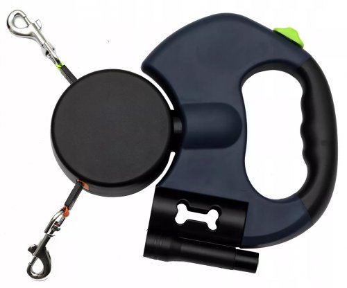 Nuxie XT1931 Samonavíjacie dvojité vodítko 2x3m, 25 Kg čierne