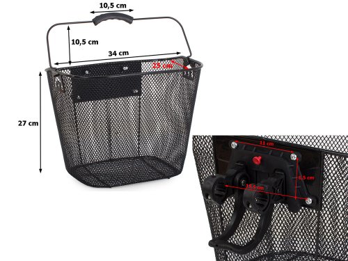 Verk 14268 Koš na řidítka s klipem černá