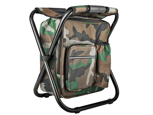 Verk 01673 Kempingová skladacia stolička s batohom, termou taškou 3 v 1 maskáč