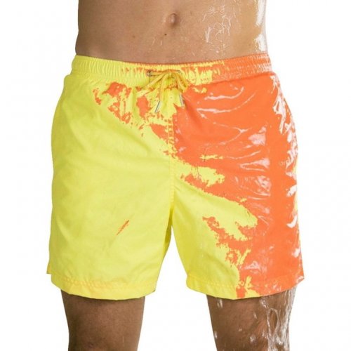 Effly Pánské moderní plavky měnící barvu žluté-oranžové vel.S