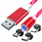 APT KK21W Magnetický kábel 3v1 LED červený