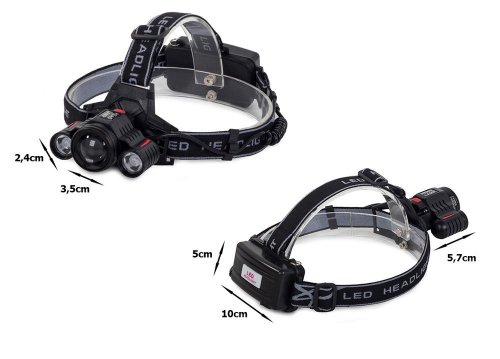 BAILONG Čelovka LED CREE XML-T6 2X XP-E