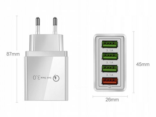 Verk 06262 Nabíjačka s rýchlonabíjaním 4x USB 3.0 Quick Charge