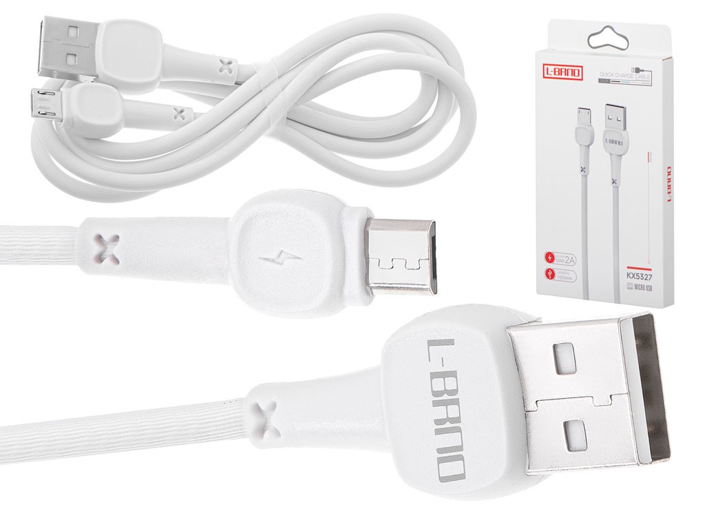 KIK KX5327 Synchronizačný a nabíjací kábel Micro USB 1M biely