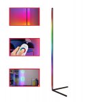 APT ZD81 Rohová LED stojaca lampa RGB-W 20W 140cm čierna