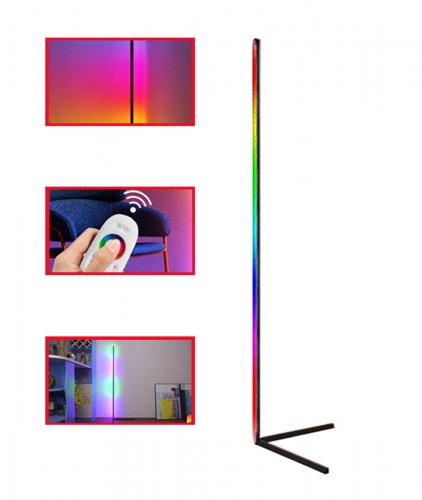 APT ZD81 Rohová LED stojaca lampa RGB-W 20W 140cm čierna