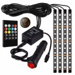 Pronett XJ4397 LED pásek RGB 4X12 LED sada pro interiéry automobilů