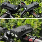 Pronett XJ4360 Svetlo na bicykel 4v1 s držiakom na telefón čiernej