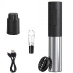 Verk 07102 Sada na víno 4v1 AKU, USB černostříbrná