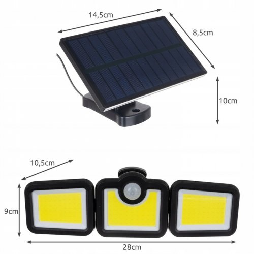 Izoxis 19440 Solárne 171 COB LED osvetlenie s PIR čidlom pohybu