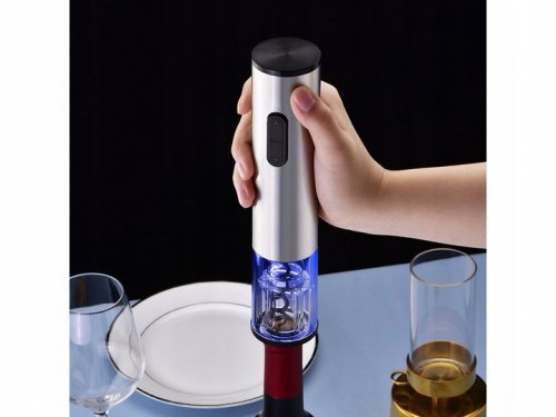 Verk 07096 Automatický elektrický otvírák na víno s LED stříbrný