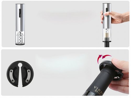 Verk 07090 Elektrický otvírák na víno USB, stříbrný