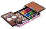 KIK KX5353 Velká sada v kufříku pro malé malíře 145 ks růžová