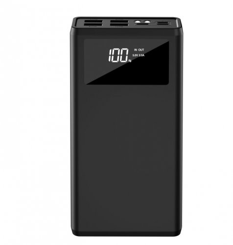 KIK KX5332 PowerBank 4x USB 30000 mAh s LCD displejem černá