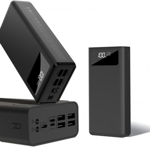 KIK KX5332 PowerBank 4x USB 30000 mAh s LCD displejem černá