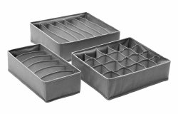 APT Skladací organizér na spodnú bielizeň 3 ks sivý