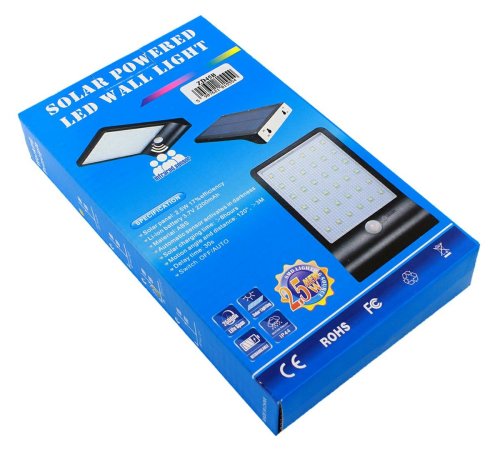 APT ZD45B Zahradní solární svítidlo LED 36xSMD s PIR čidlem pohybu