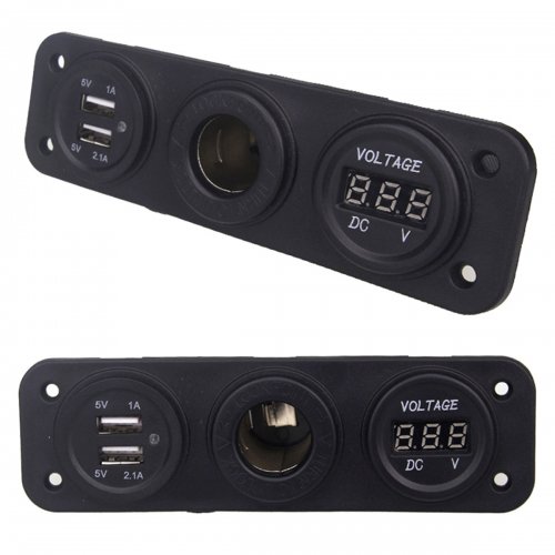 APT PLS37 12V zásuvka + 2x USB + voltmetr panel