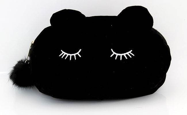 APT Kosmetická taška s motivem kočky - černá