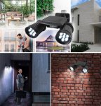 ISO LS5355 Zahradní solární 14 LED reflektor Duo - černé