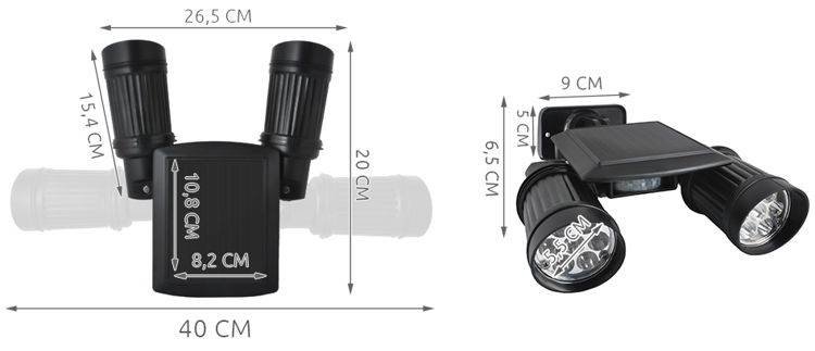 ISO LS5355 Zahradní solární 14 LED reflektor Duo - černé