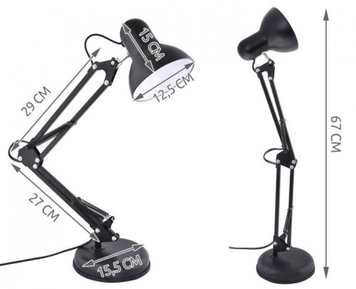 ISO 5177 Stolná kancelárska lampa - čierna
