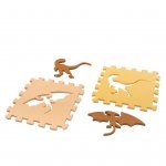 KIK Kontrastné penové puzzle 30 x 30 cm, 36 ks dinosaury, farebná