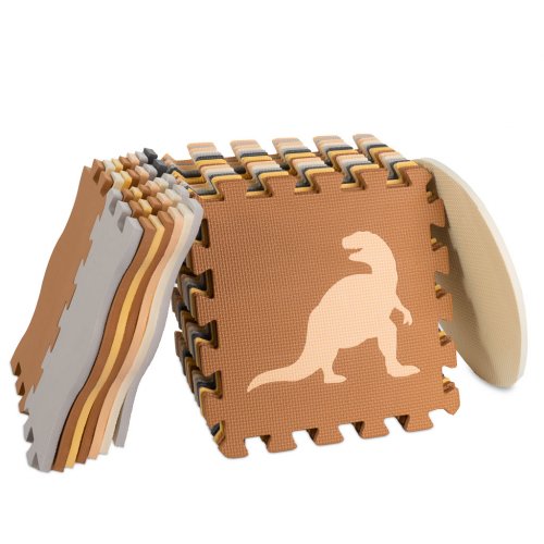 KIK Kontrastné penové puzzle 30 x 30 cm, 36 ks dinosaury, farebná