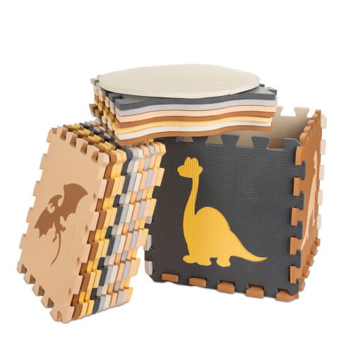 KIK Kontrastné penové puzzle 30 x 30 cm, 36 ks dinosaury, farebná