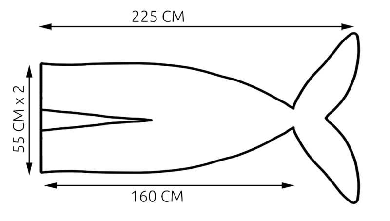ISO Deka mořská panna XXL 225 x 110  cm - šedá
