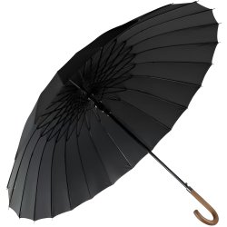 Malatec 19367 Deštník holový 24 drátů, 124 cm černý 