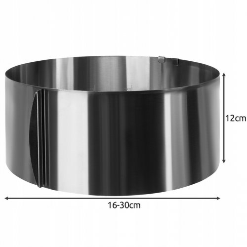 Ruhhy 18909 Nastaviteľná forma na tortu guľatá, nerez 16 - 30 cm